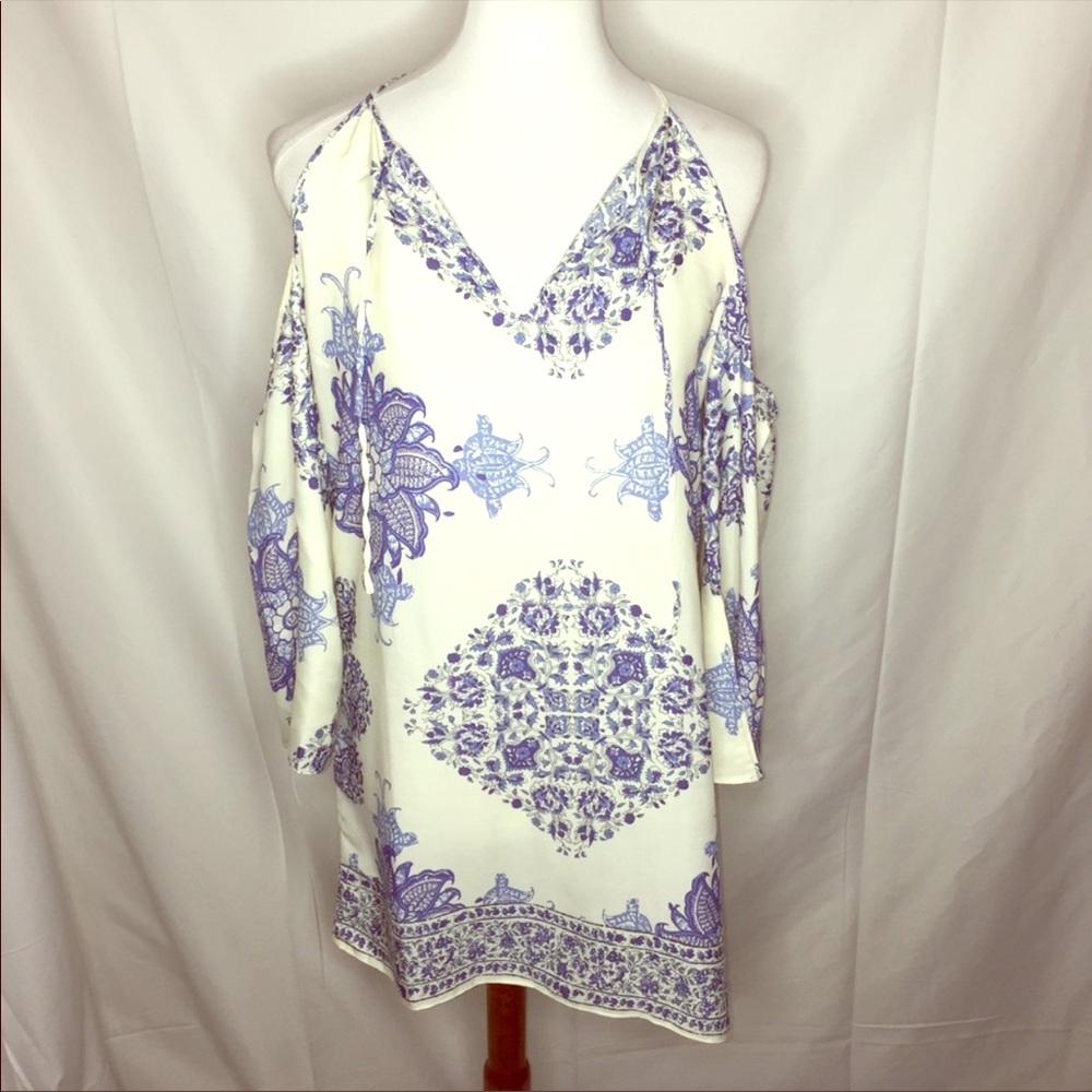 Boho cold shoulder dress